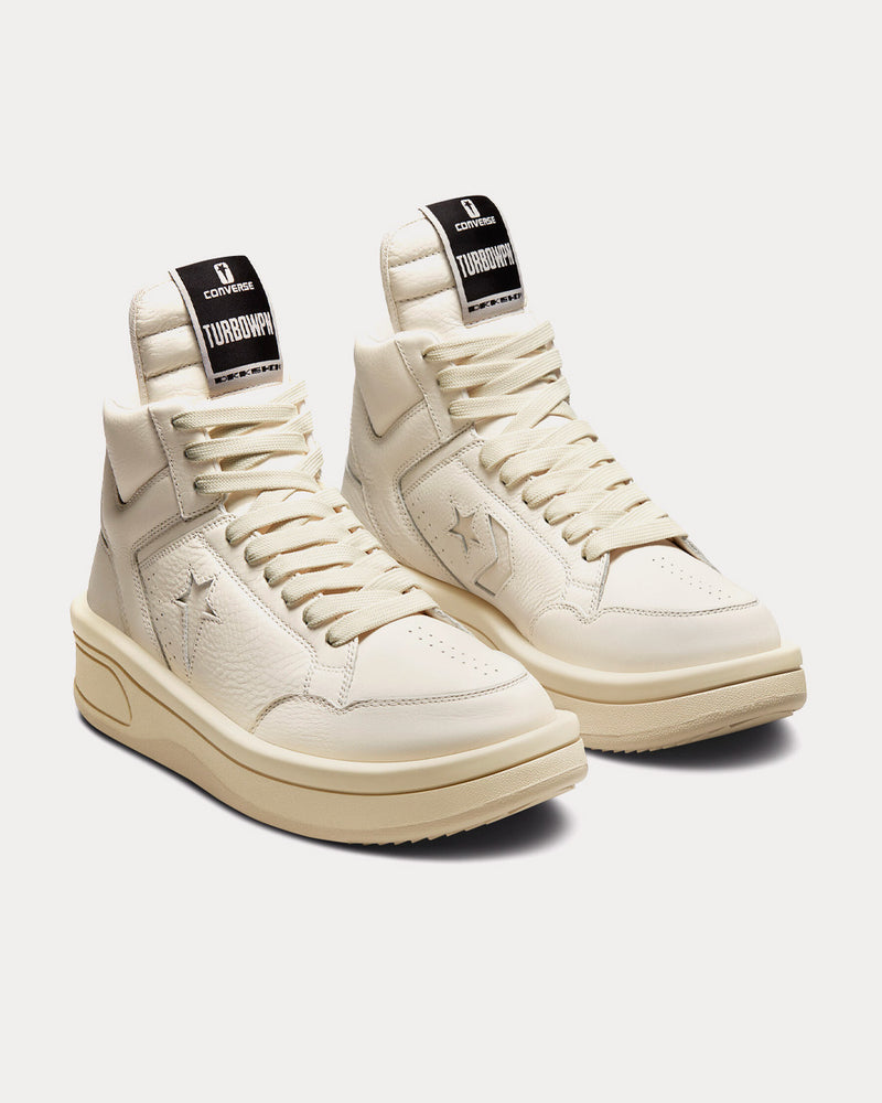 Converse x Rick Owens DRKSHDW TURBOWPN Egret / Cloud Cream High Top Sneakers - 2