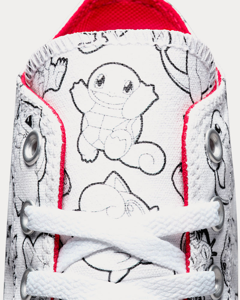 Converse x Pokémon Poké Ball Chuck Taylor All Star White / Black / University Red High Top Sneakers - 5