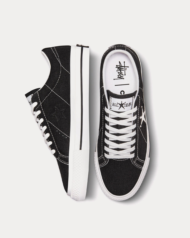 Converse x Stüssy One Star Black / White Low Top Sneakers - 2