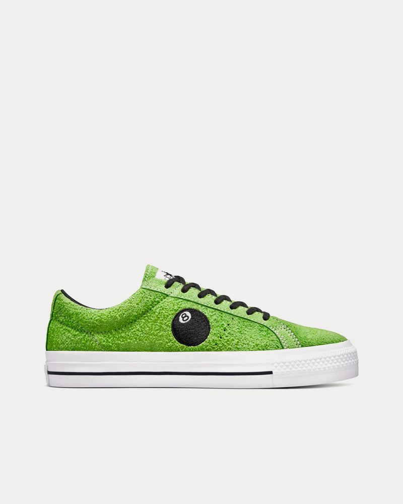 Converse x Stüssy One Star Pro 8-Ball Green Flash / White / Black Low Top Sneakers - 1