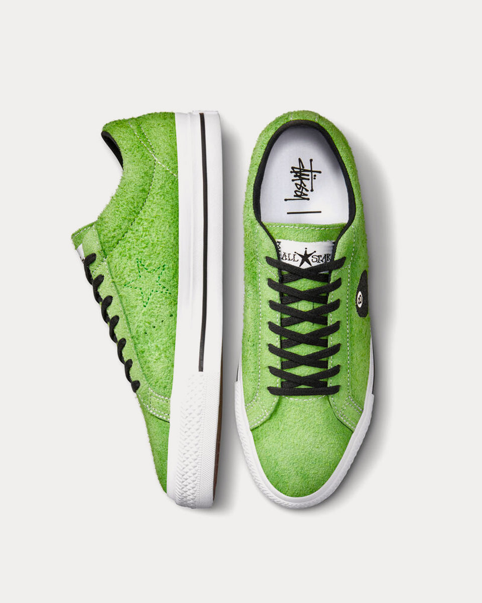 Converse x Stüssy One Star Pro 8-Ball Green Flash / White / Black Low Top  Sneakers - Sneak in Peace