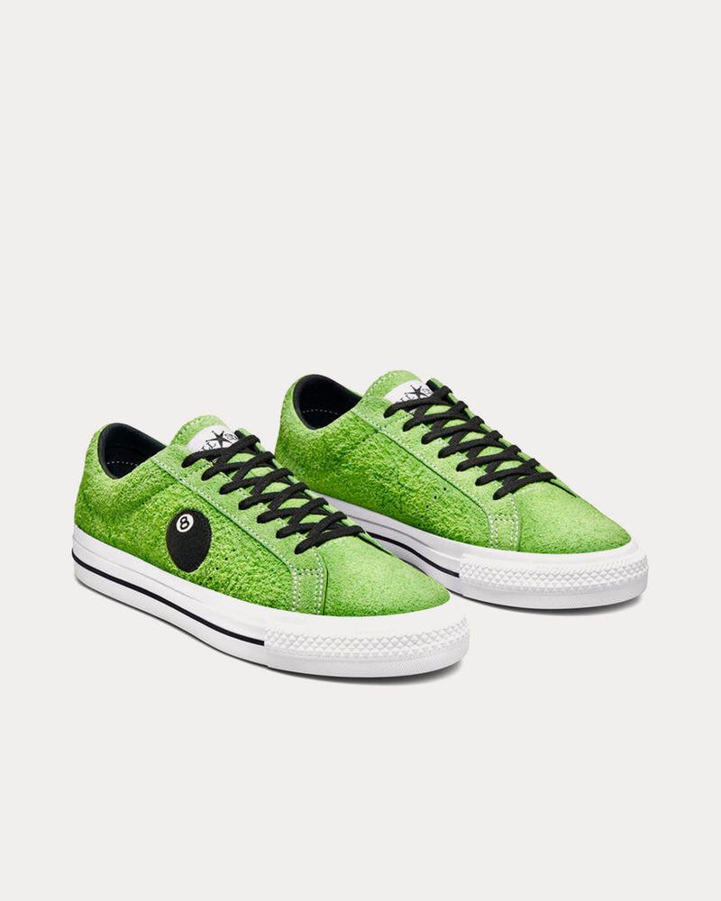 Converse x Stüssy One Star Pro 8-Ball Green Flash / White / Black Low Top Sneakers - 3