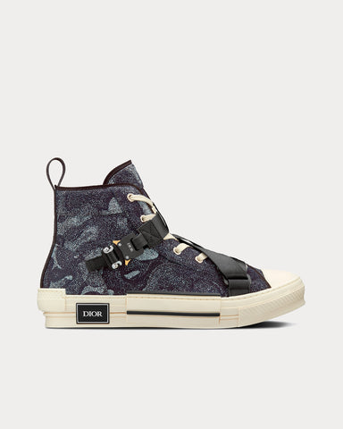 Dior x Peter Doig B23 Denim Camouflage Jacquard High Top Sneakers