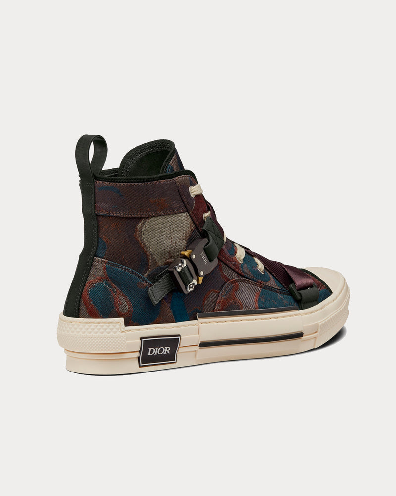 Dior x Peter Doig B23 Brown Camouflage Jacquard High Top Sneakers - 3