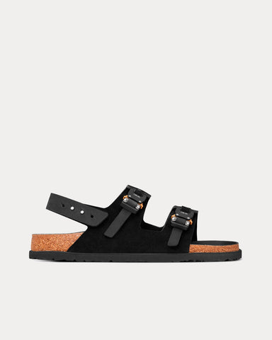 Dior x Birkenstock Milano Black Nubuck Calfskin Sandals