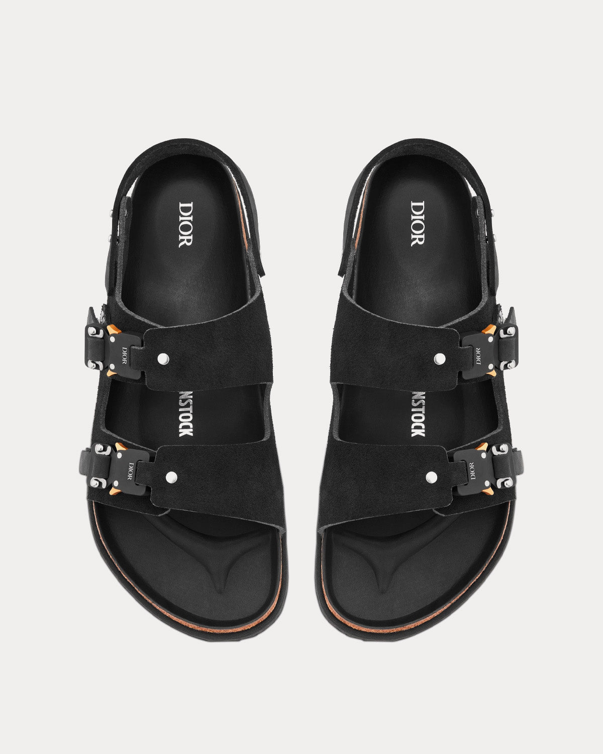 Dior x Birkenstock Milano Black Nubuck Calfskin Sandals - Sneak in 