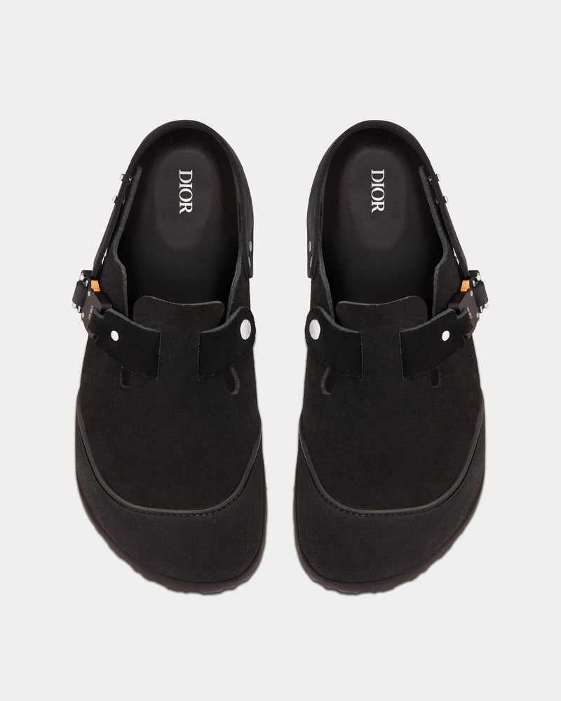 Dior x Birkenstock Tokio Black Nubuck Calfskin Mules - 2