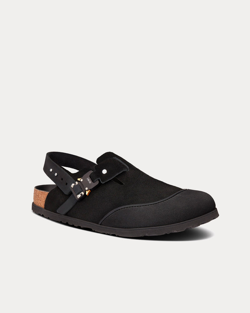 Dior x Birkenstock Tokio Black Nubuck Calfskin Mules - 3