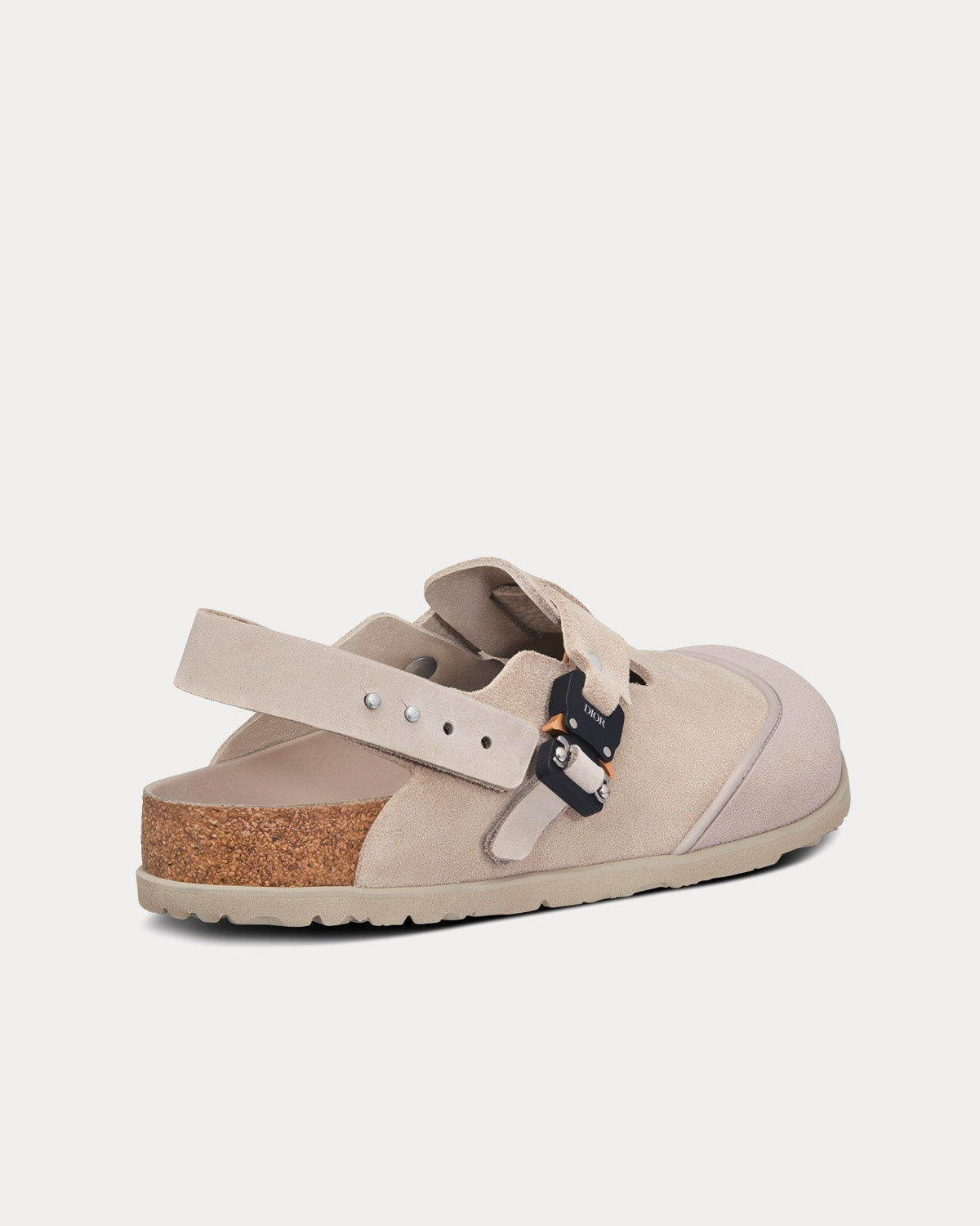 Dior x Birkenstock Tokio Greige Nubuck Calfskin Mules - 4