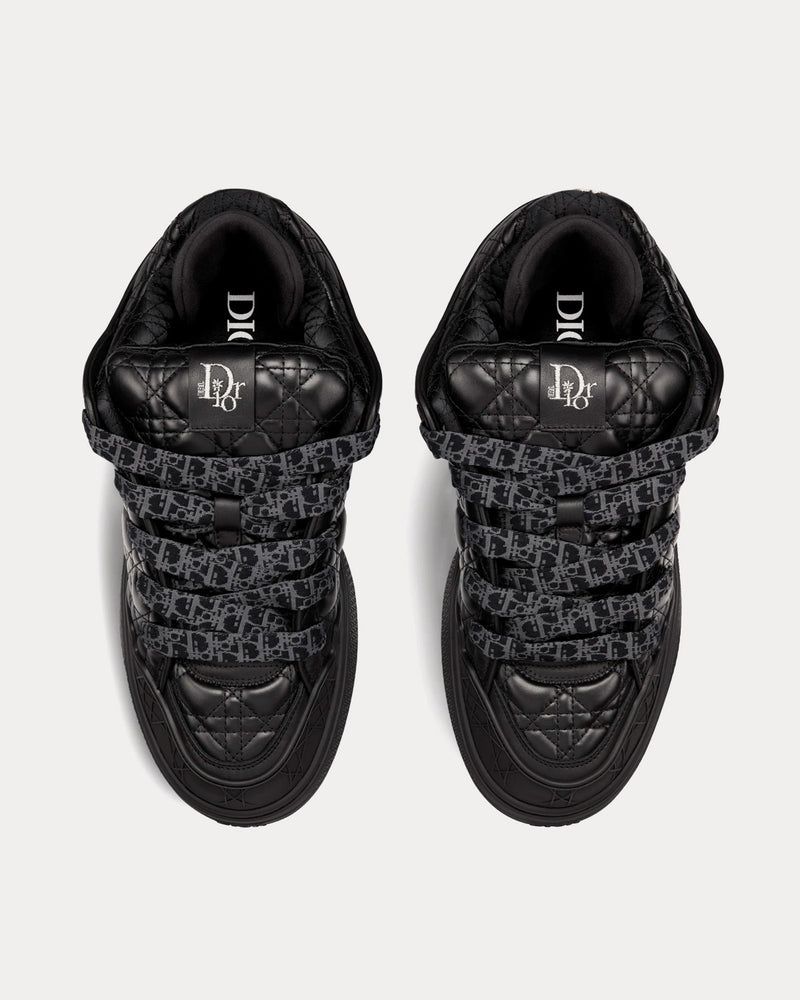 Dior x ERL B9S Skater Limited And Numbered Edition Black Quilted Cannage Calfskin Low Top Sneakers - 2