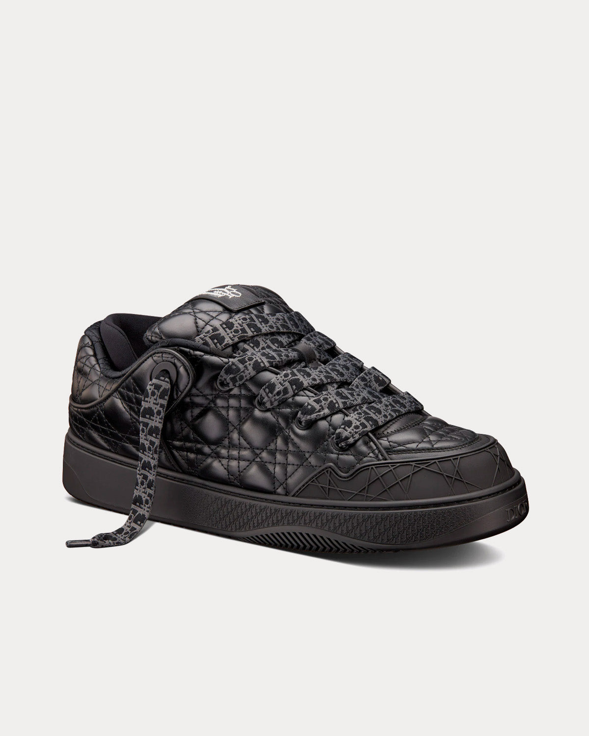 Dior x ERL B9S Skater Limited And Numbered Edition Black Quilted Cannage Calfskin Low Top Sneakers - 3