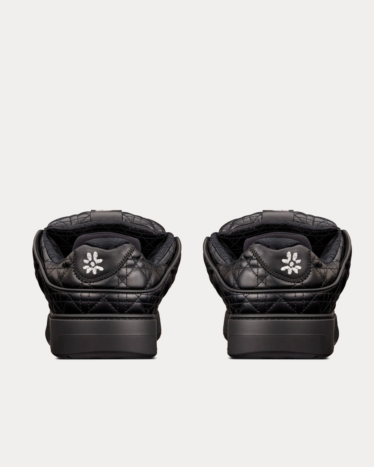 Dior x ERL B9S Skater Limited And Numbered Edition Black Quilted Cannage Calfskin Low Top Sneakers - 4