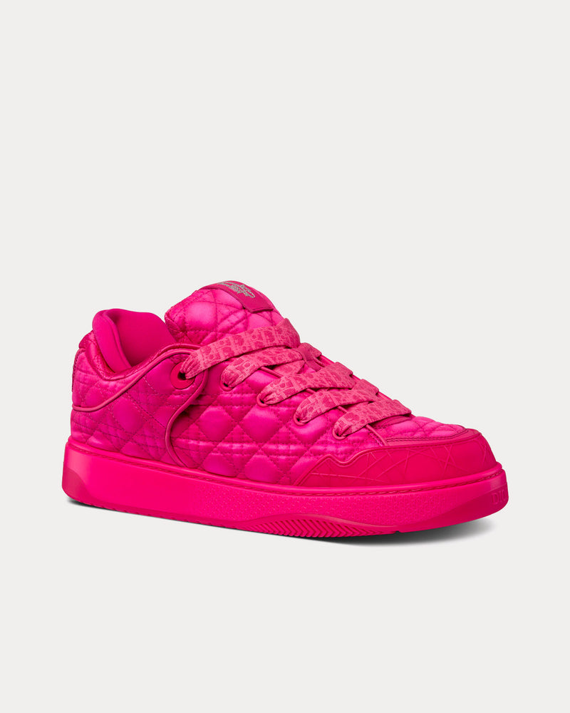 Dior x ERL B9S Skater Limited And Numbered Edition Fuchsia Kumo Cannage Satin Low Top Sneakers - 3