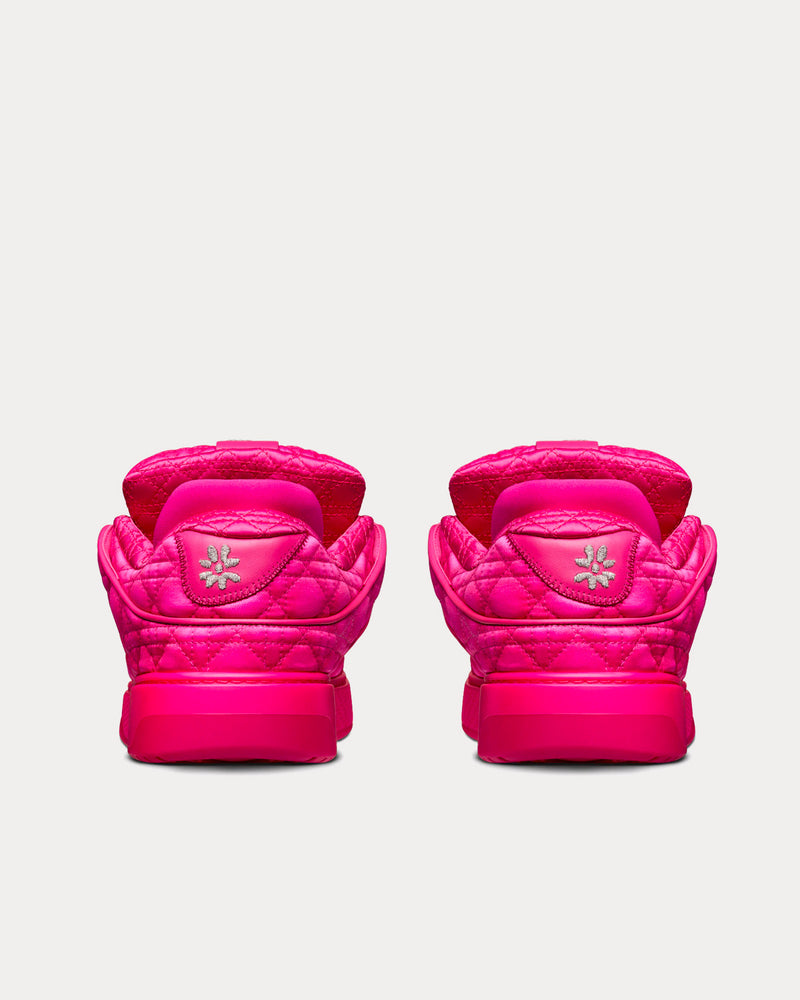 Dior x ERL B9S Skater Limited And Numbered Edition Fuchsia Kumo Cannage Satin Low Top Sneakers - 4