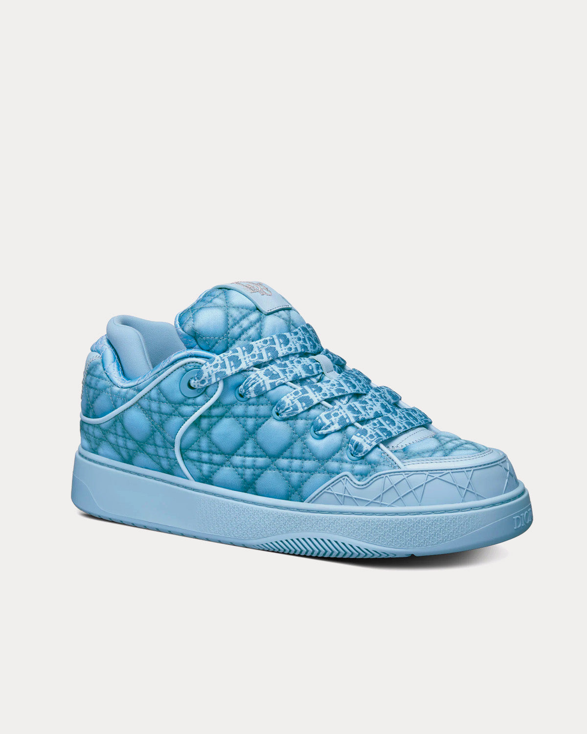 Dior x ERL B9S Skater Limited And Numbered Edition Blue Kumo Cannage Satin Low Top Sneakers - 3