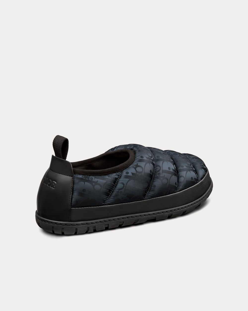 Dior Snow Slipper Quilted Dior Oblique Mirage Technical Fabric Black Slip Ons - 4