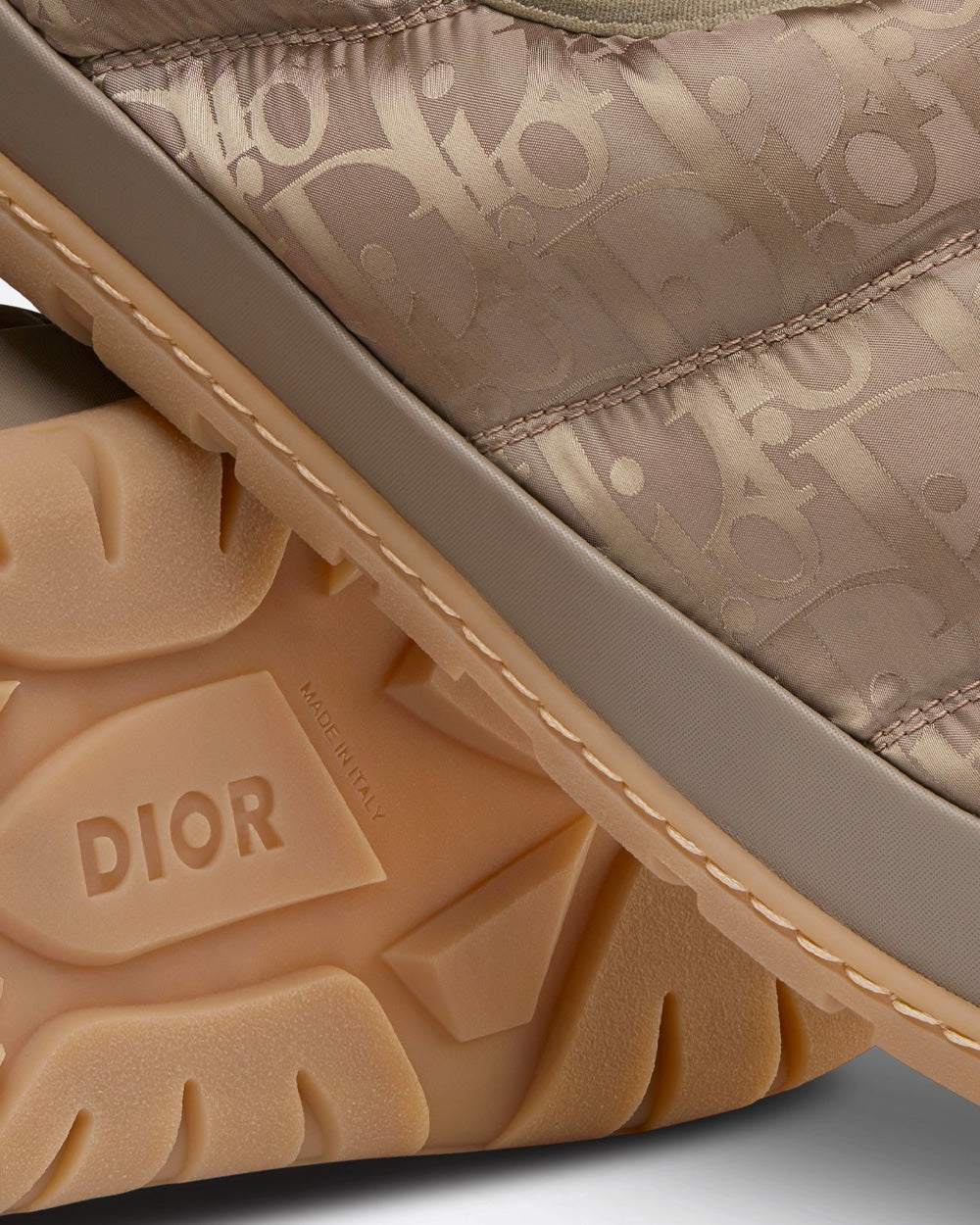 Dior Snow Slipper Quilted Dior Oblique Mirage Technical Fabric Beige Slip Ons - 4