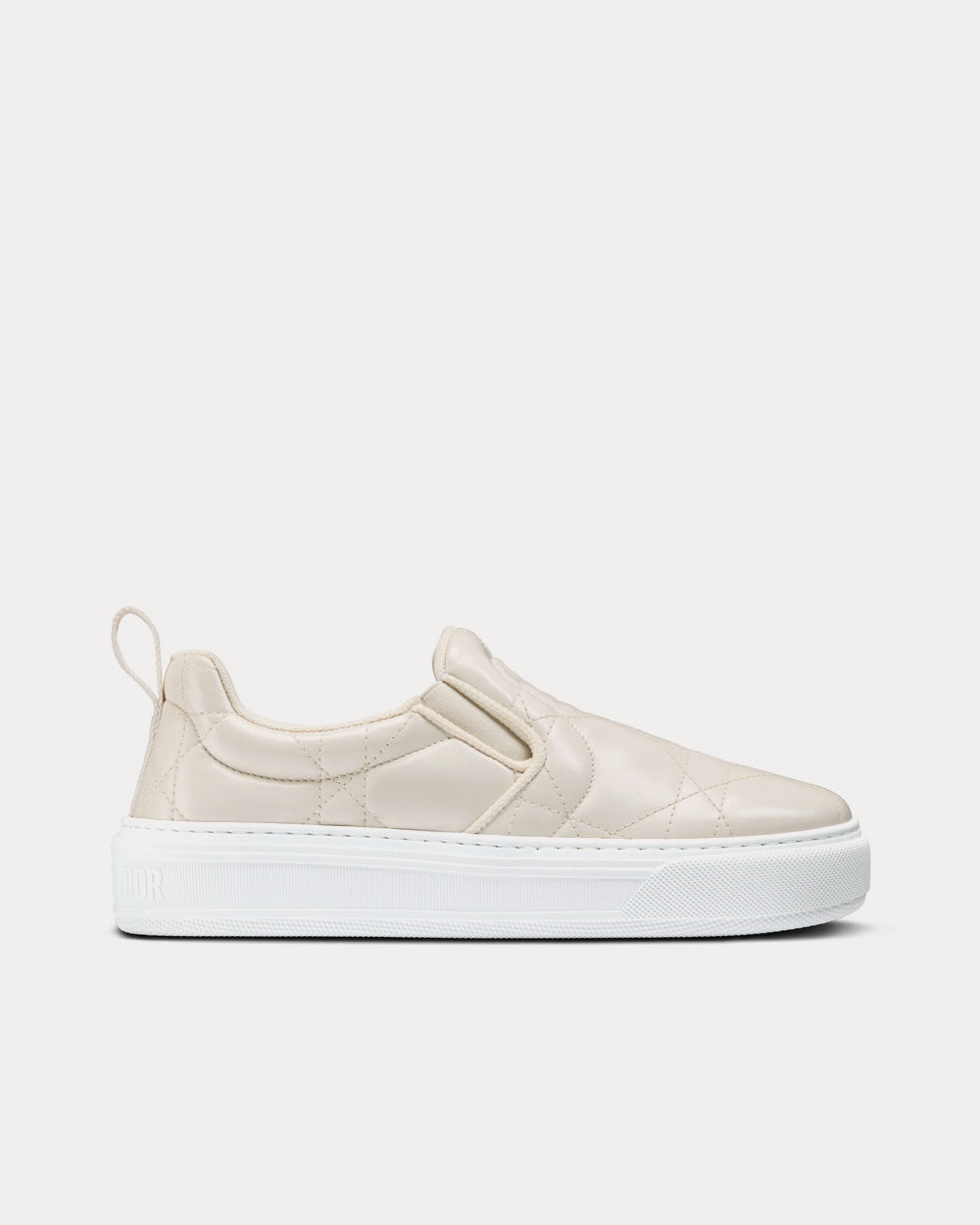 Dior Solar White Quilted Cannage Calfskin Slip On Sneakers - 1