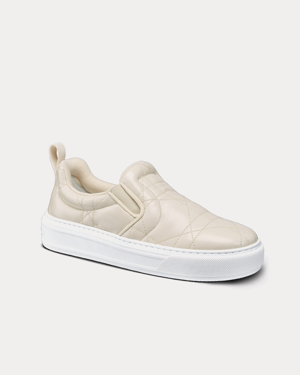 Dior Solar White Quilted Cannage Calfskin Slip On Sneakers - 3