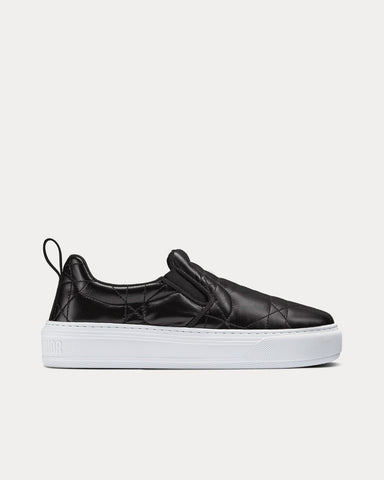 Dior Solar Black Quilted Cannage Calfskin Slip On Sneakers