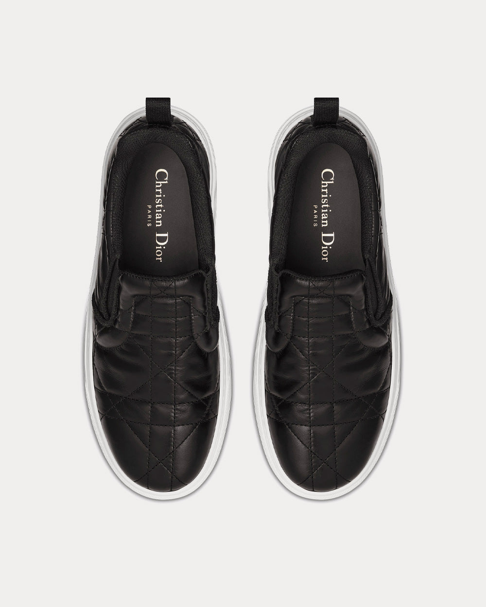 Dior Solar Black Quilted Cannage Calfskin Slip On Sneakers - 2