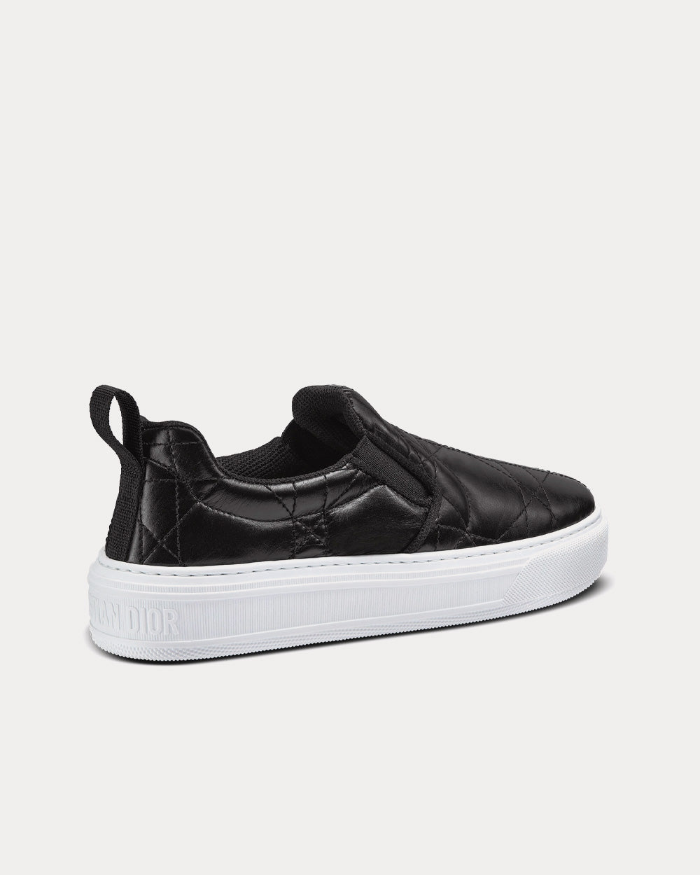 Dior Solar Black Quilted Cannage Calfskin Slip On Sneakers - 4