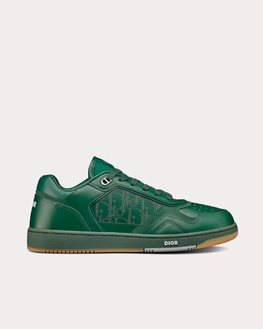 Dior World Tour B27 Green Dior Oblique Galaxy Leather with Smooth Calfskin and Suede Low Top Sneakers - 1