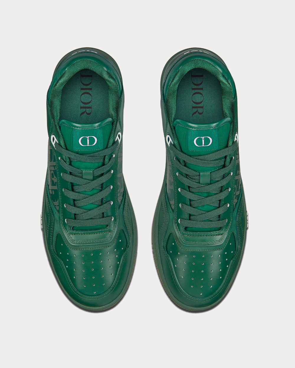 Dior World Tour B27 Green Dior Oblique Galaxy Leather with Smooth Calfskin and Suede Low Top Sneakers - 3