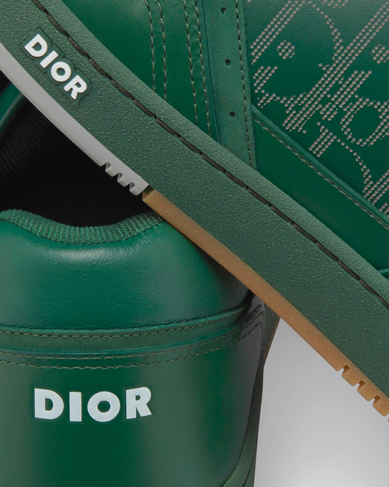 Dior World Tour B27 Green Dior Oblique Galaxy Leather with Smooth Calfskin and Suede Low Top Sneakers - 5