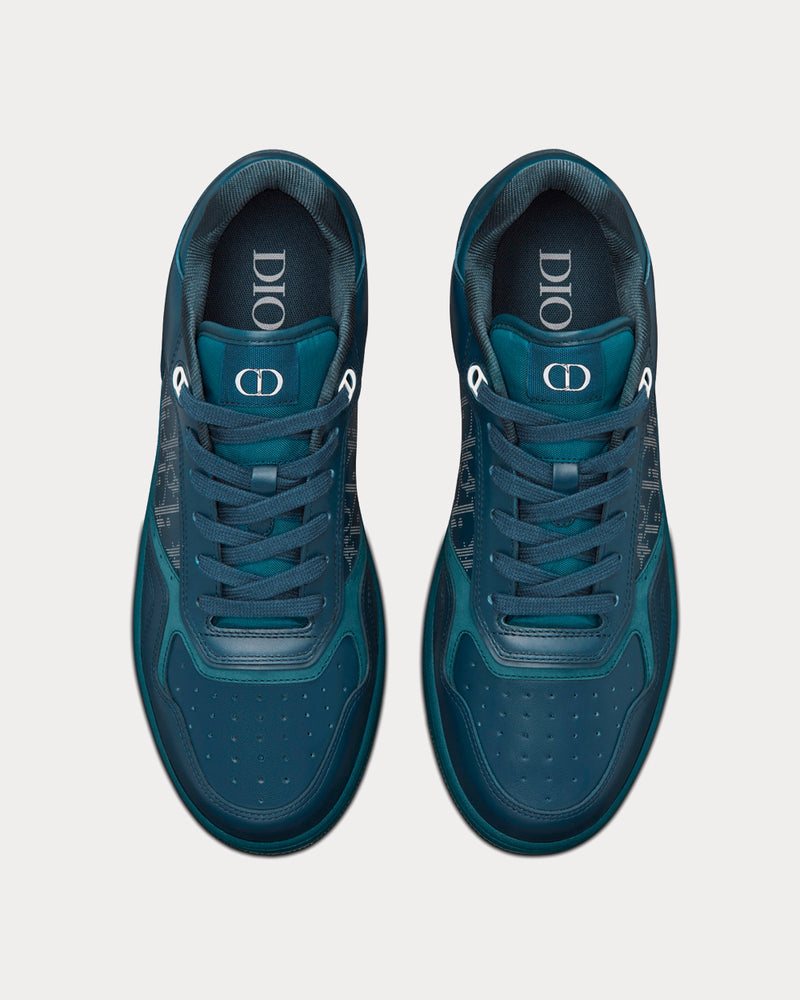 Dior World Tour B27 Navy Blue Dior Oblique Galaxy Leather with Smooth Calfskin and Suede Low Top Sneakers - 3