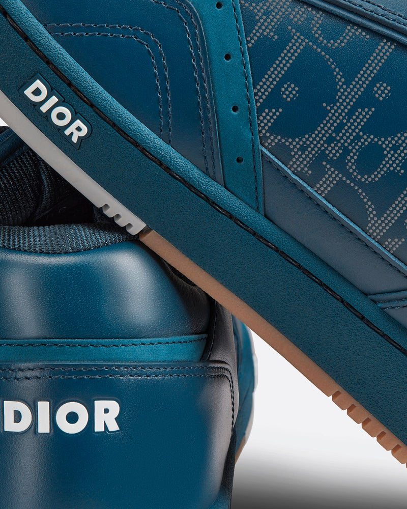 Dior World Tour B27 Navy Blue Dior Oblique Galaxy Leather with Smooth Calfskin and Suede Low Top Sneakers - 4