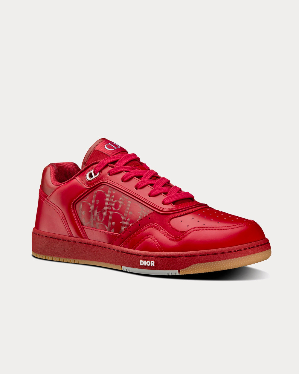 Dior World Tour B27 Red Dior Oblique Galaxy Leather with Smooth Calfskin and Suede Low Top Sneakers - 2