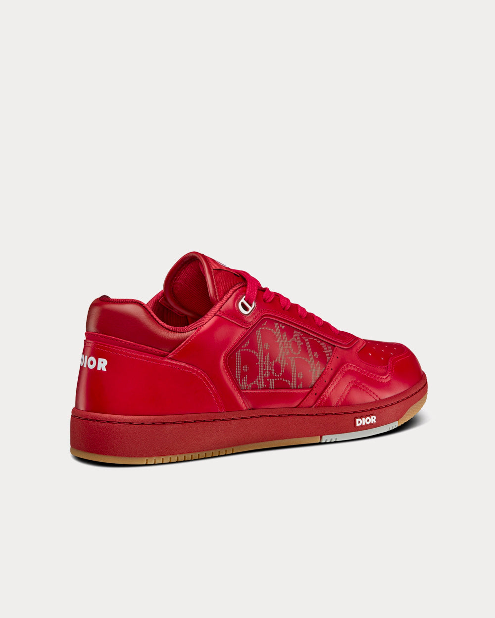 Dior World Tour B27 Red Dior Oblique Galaxy Leather with Smooth Calfskin and Suede Low Top Sneakers - 4