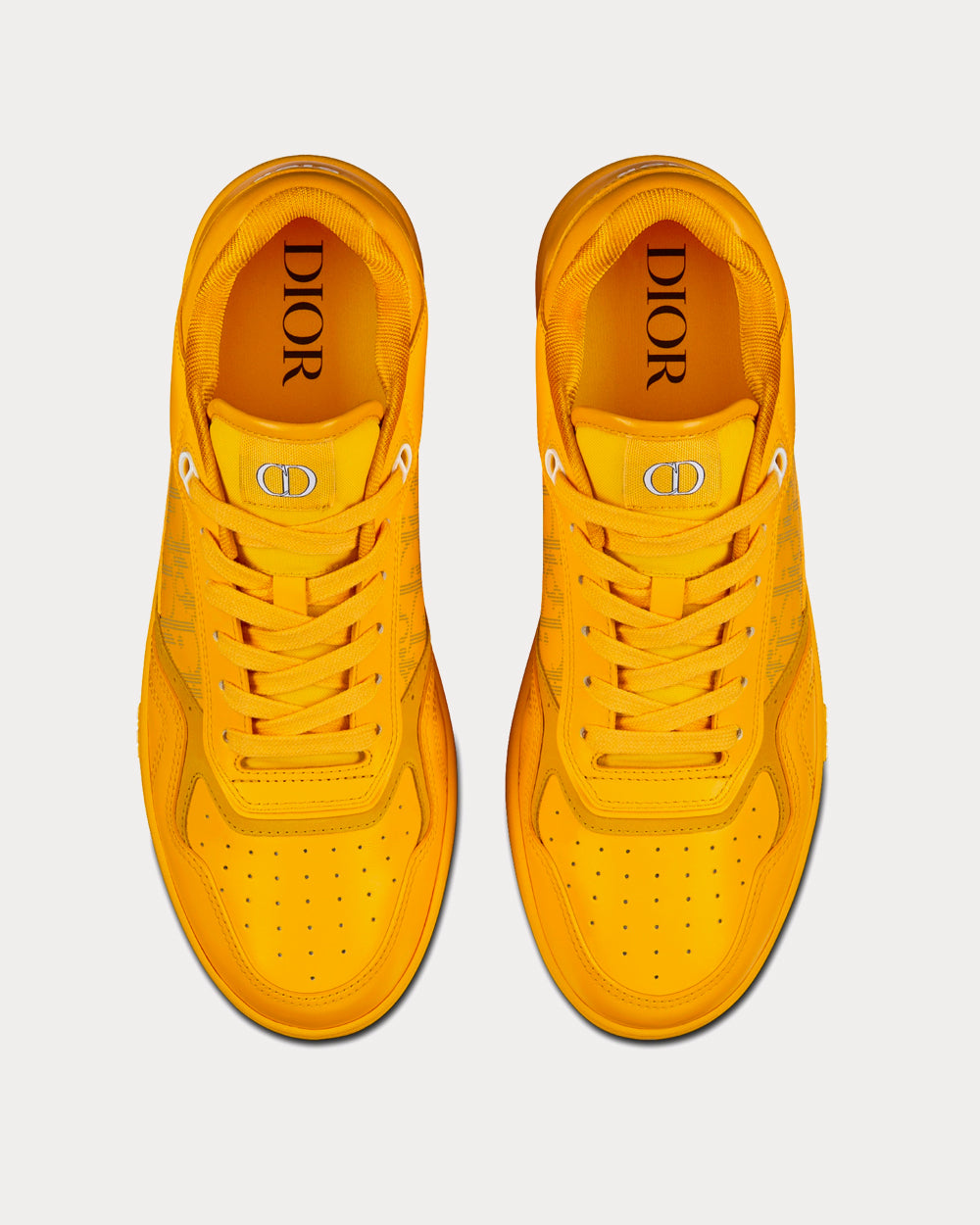 Dior World Tour B27 Yellow Dior Oblique Galaxy Leather with Smooth Calfskin and Suede Low Top Sneakers - 2