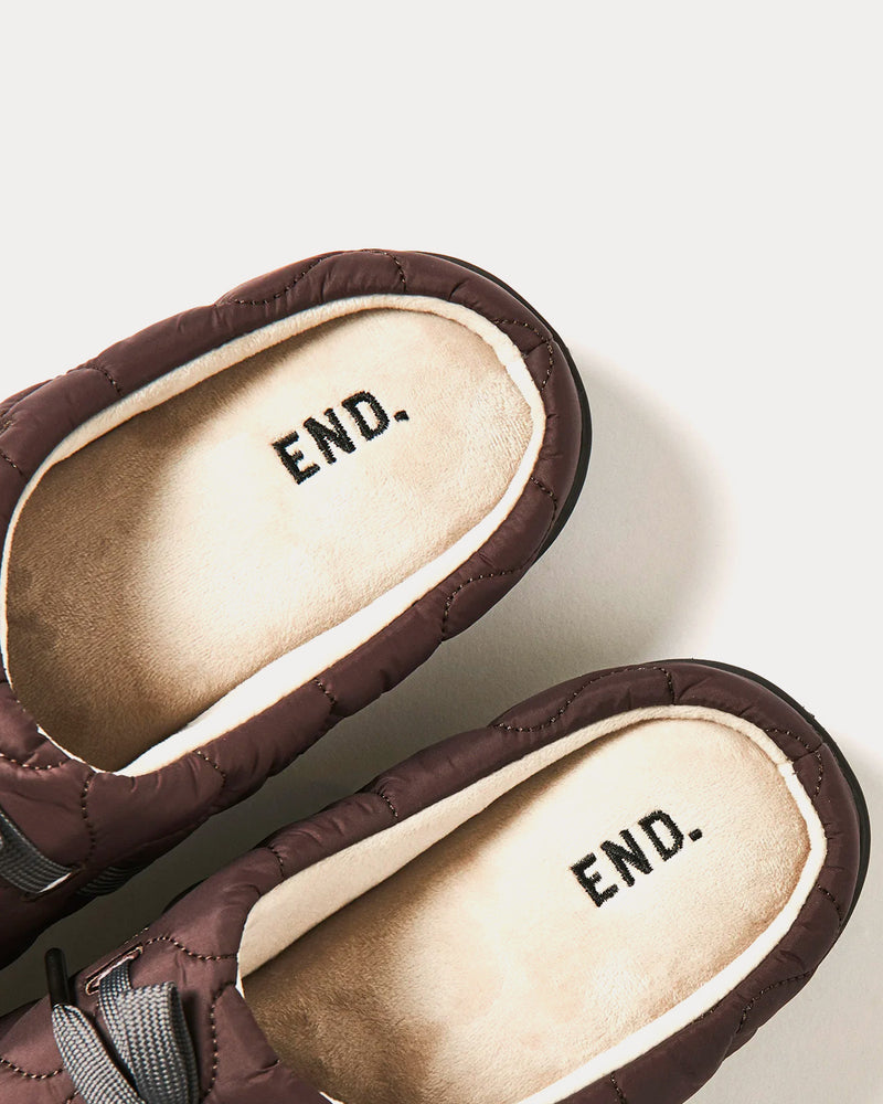 Subu x END Surplus Quilting Brown Slip Ons - 2