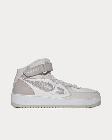 Enterprise Japan Rocket Mid White / Beige / Taupe High Top Sneakers