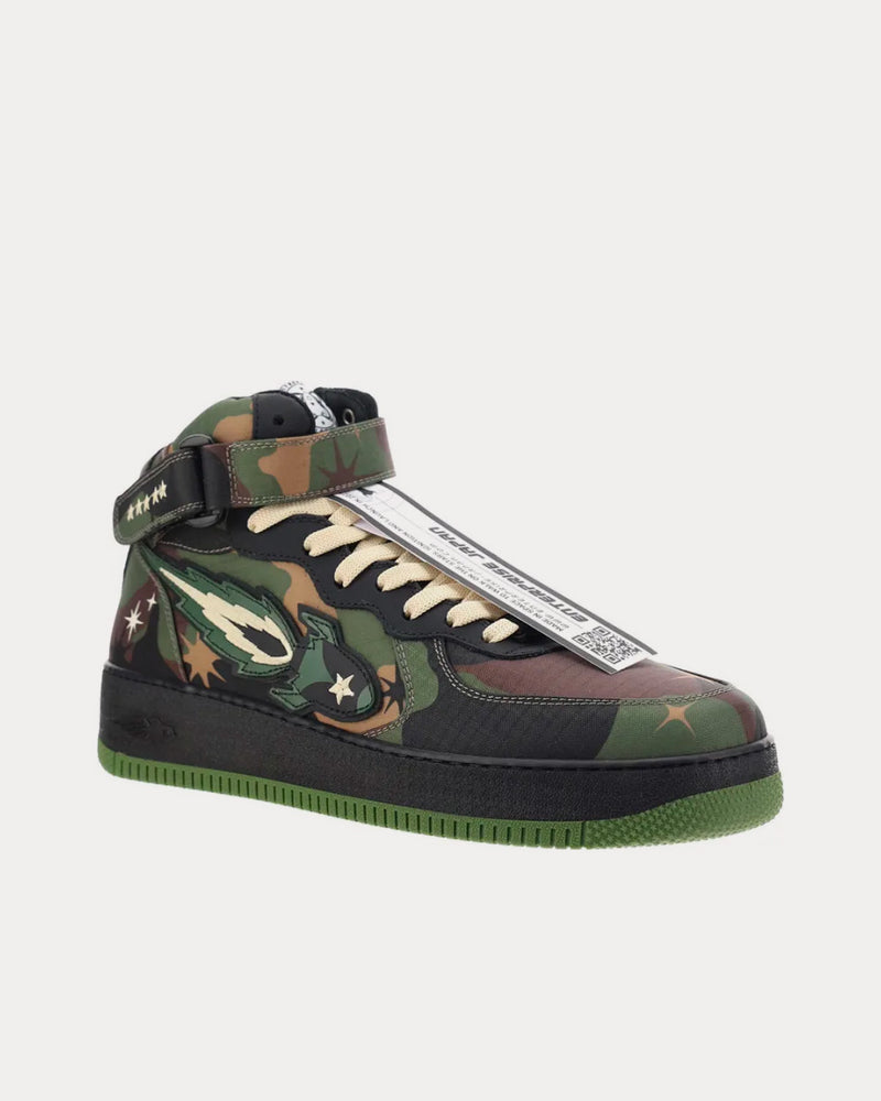 Enterprise Japan Leather Camo Mid Top Sneakers - 2