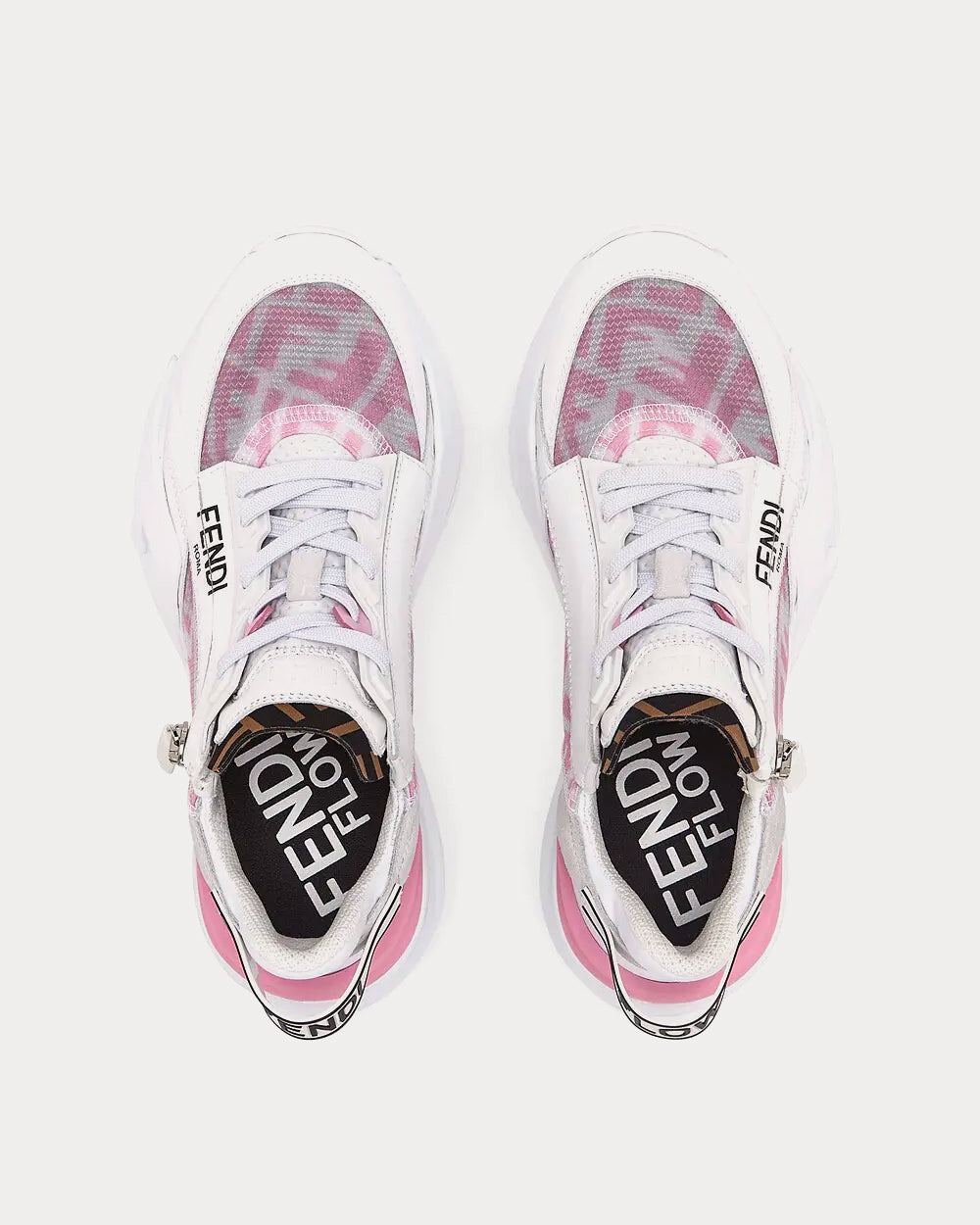 Fendi Flow Nylon Pink Low Top Sneakers - 3