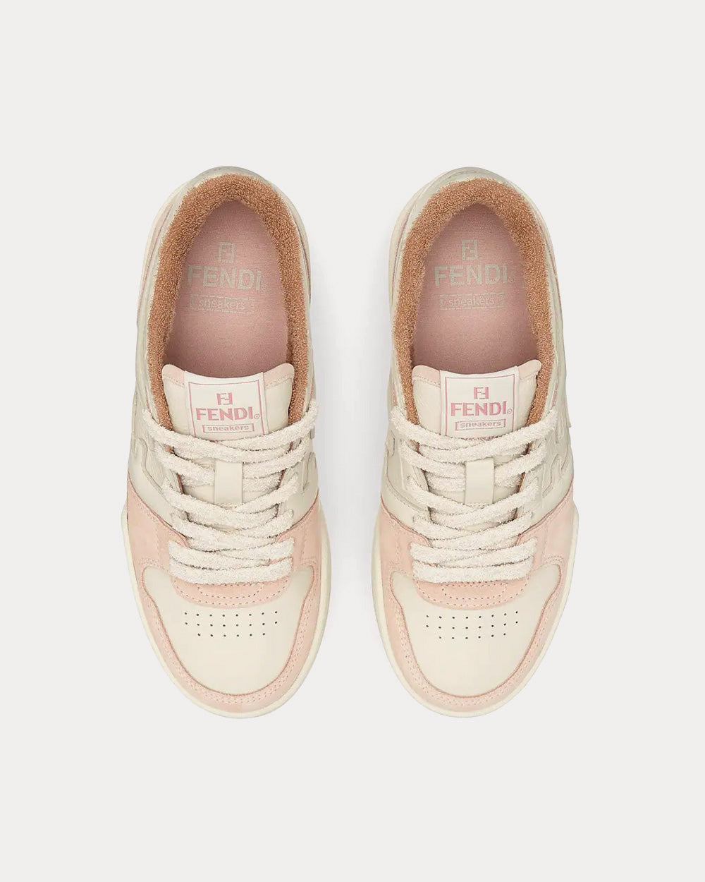 Fendi Match Suede Pink Low Top Sneakers - 2