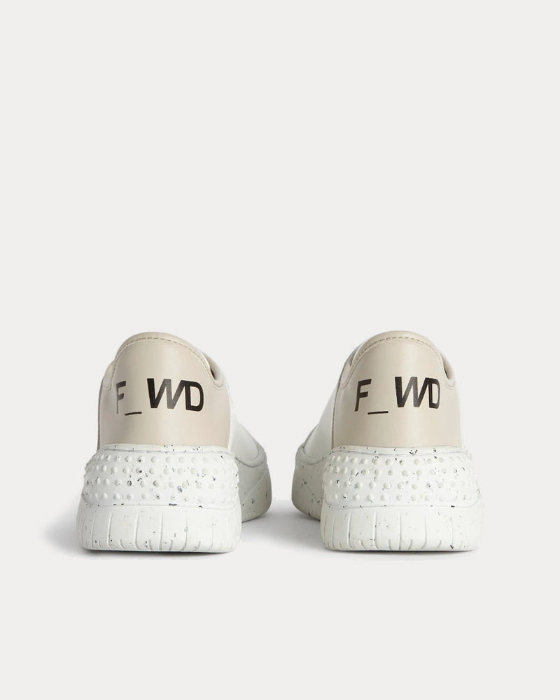 F_WD Vegan Leather Slogan White Low Top Sneakers - 3