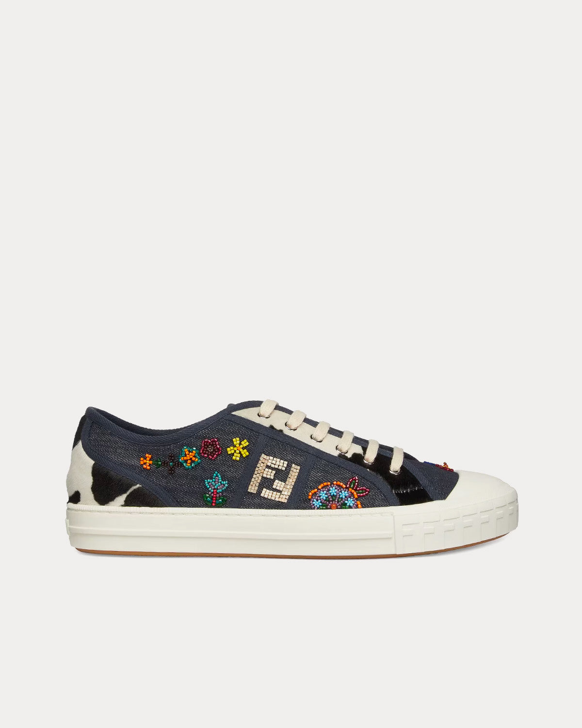 Fendi Domino Denim Blue Low Top Sneakers - 1