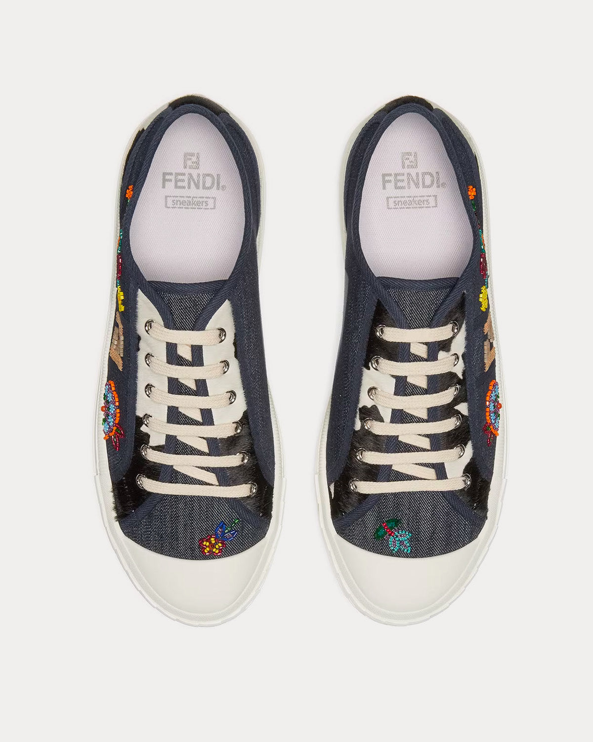 Fendi Domino Denim Blue Low Top Sneakers - 2