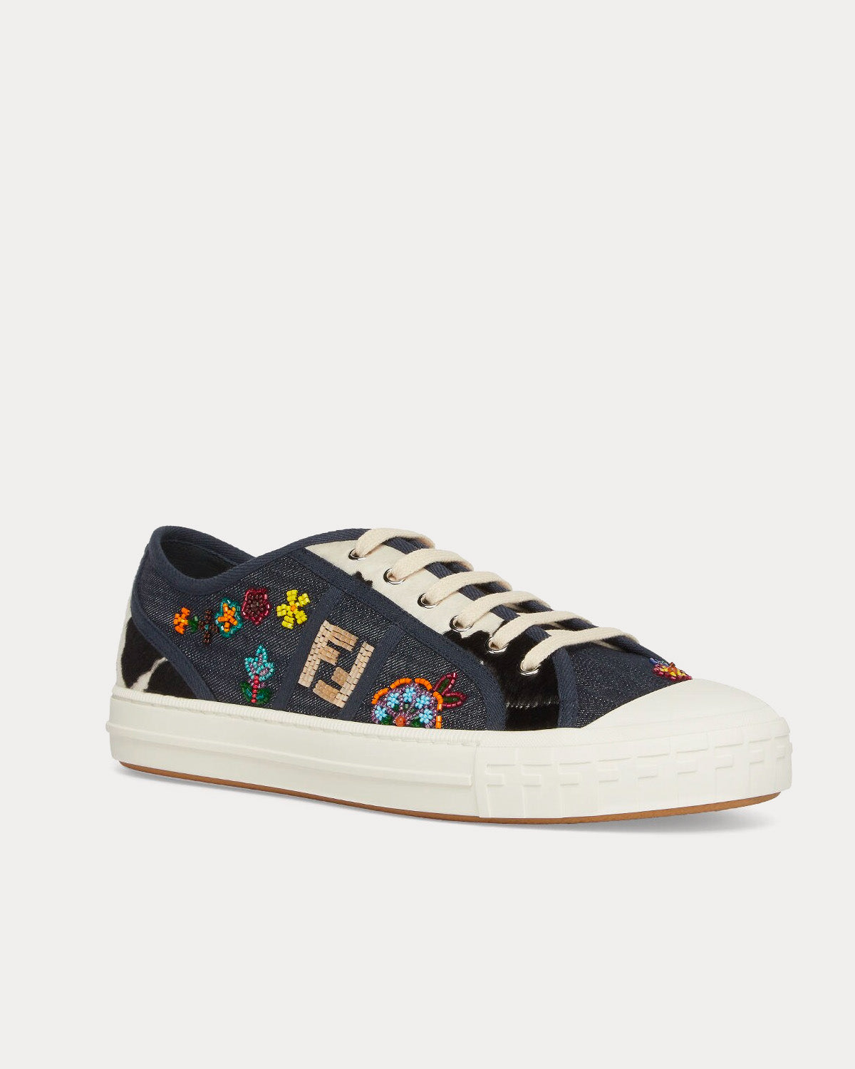 Fendi Domino Denim Blue Low Top Sneakers - 3