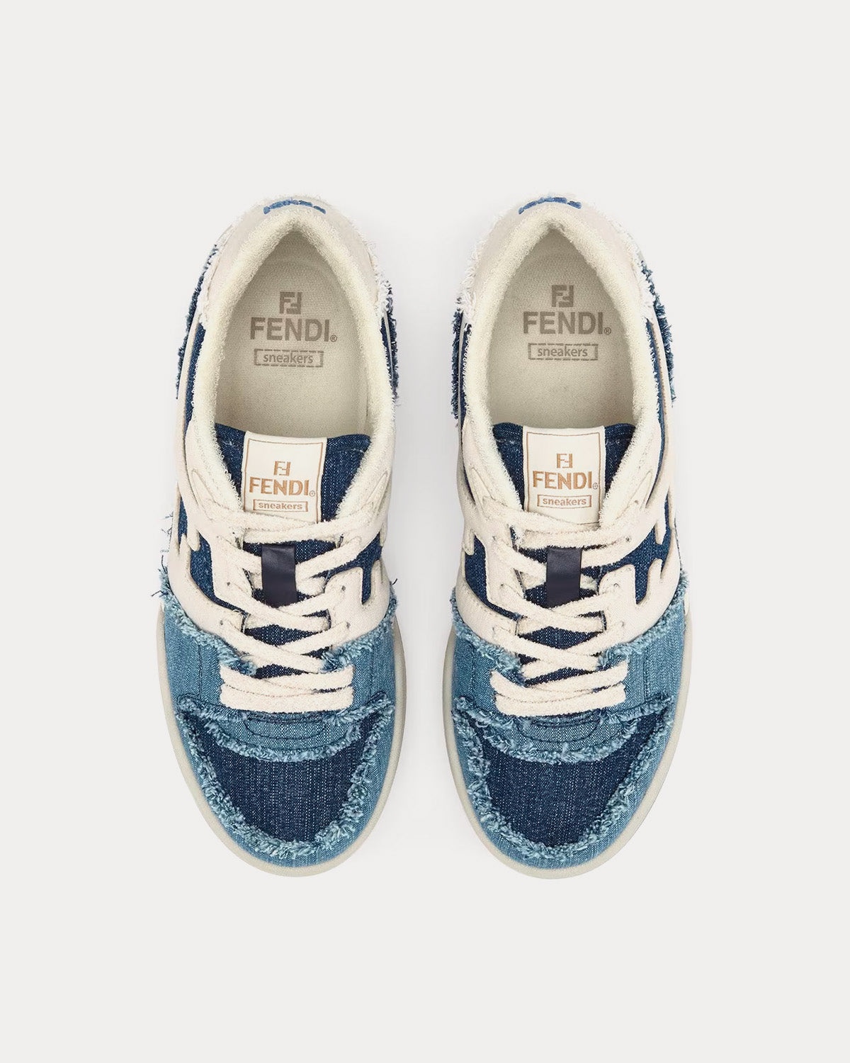 Fendi Match Denim Blue Low Top Sneakers - 2