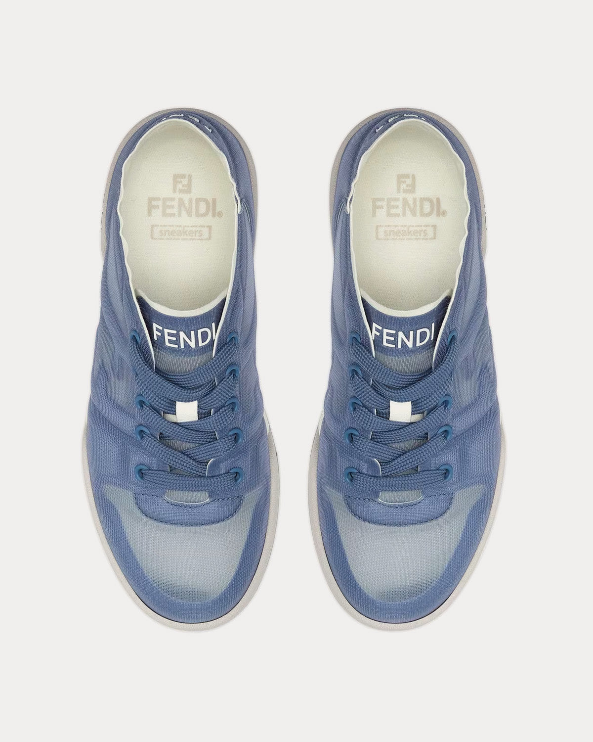 Fendi Match Mesh Blue Low Top Sneakers - 2