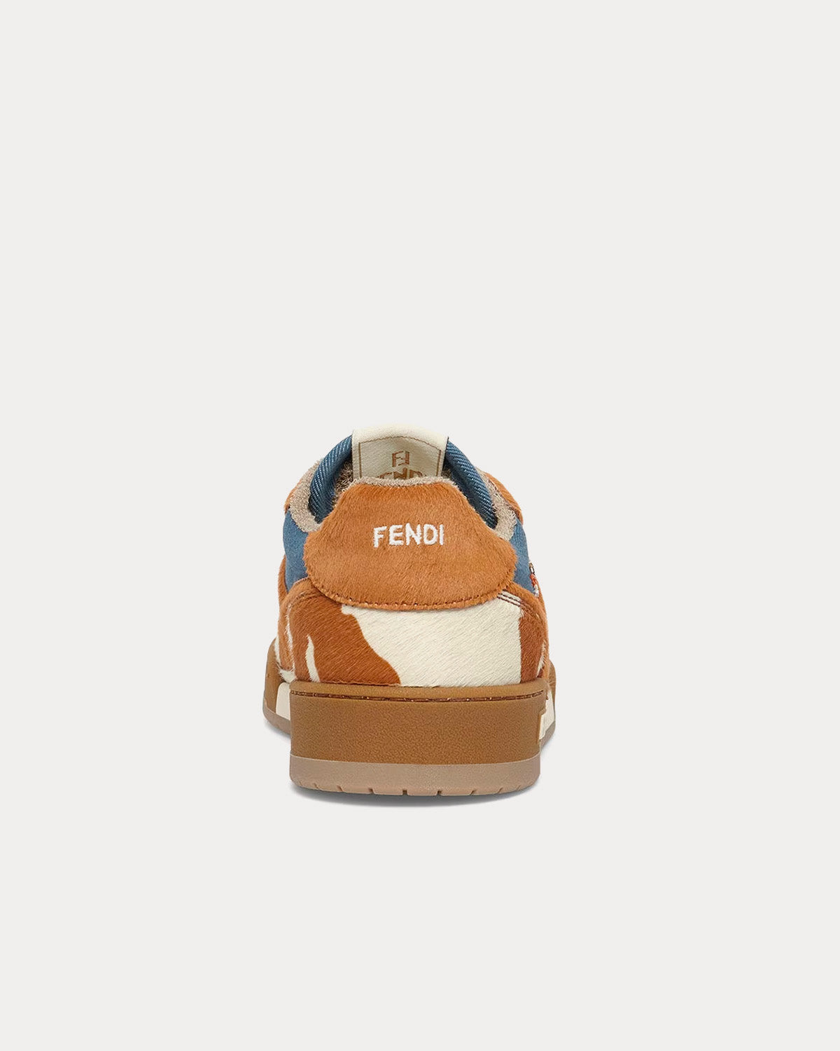 Fendi Match Denim & Cowhide Brown / Blue Low Top Sneakers - 4