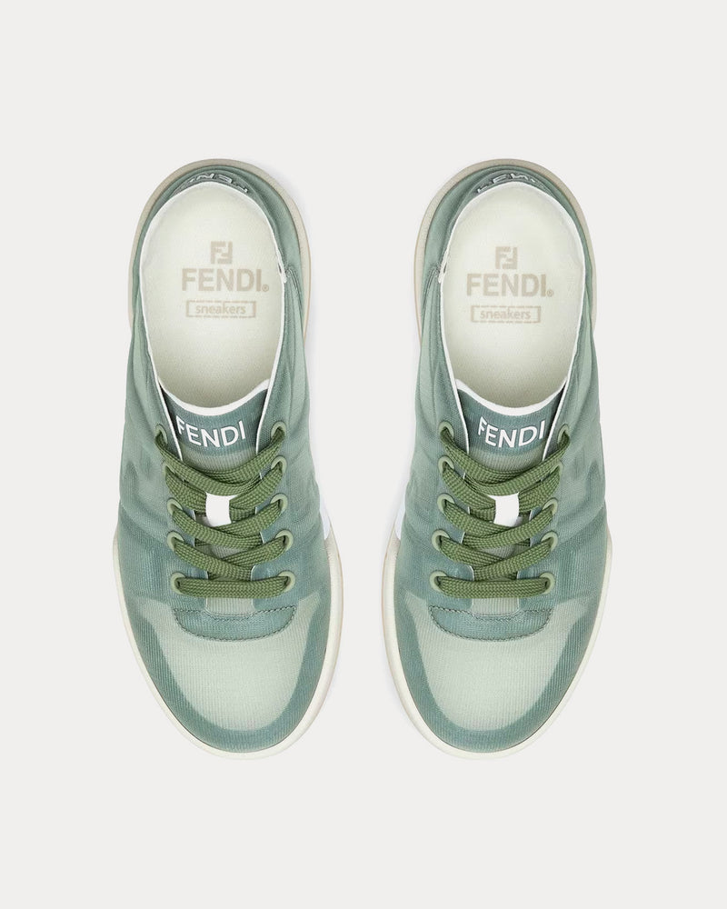 Fendi Match Mesh Green Low Top Sneakers - 2