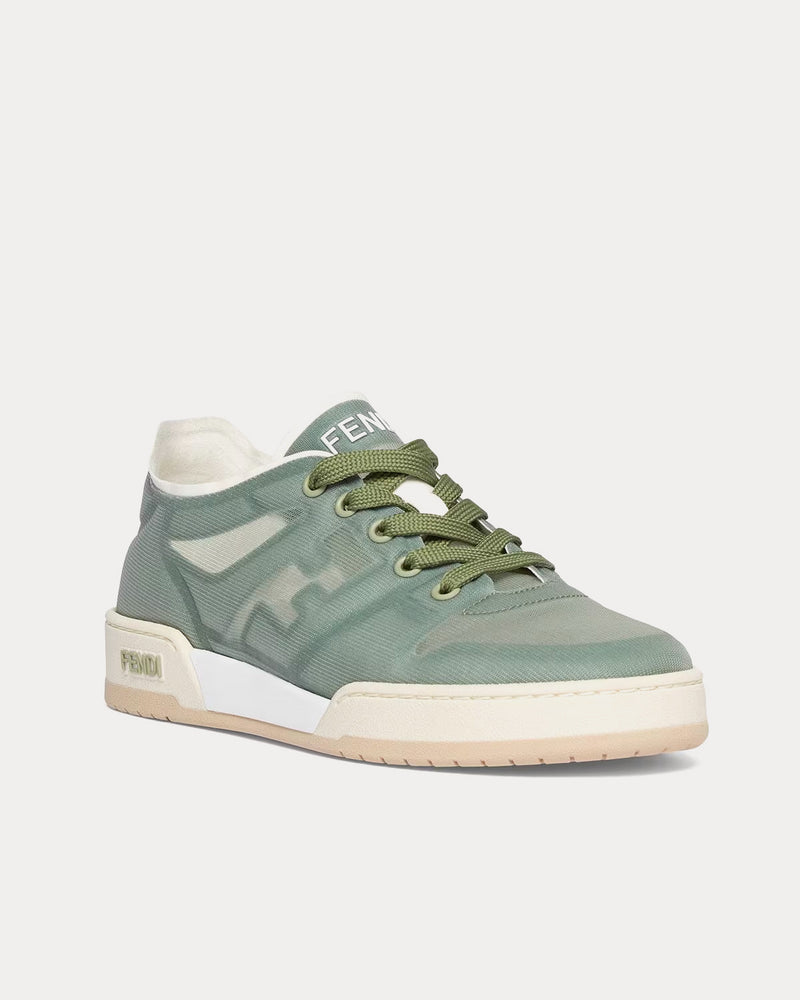 Fendi Match Mesh Green Low Top Sneakers - 3