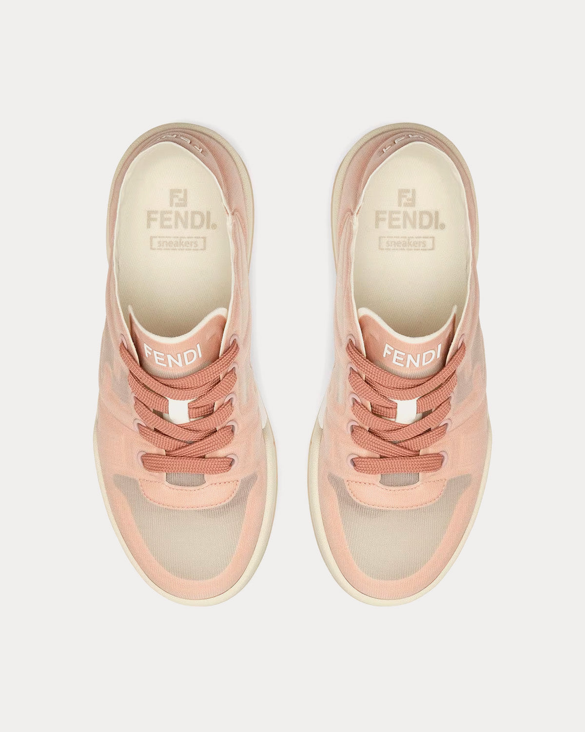 Fendi Match Mesh Pink Low Top Sneakers - 2