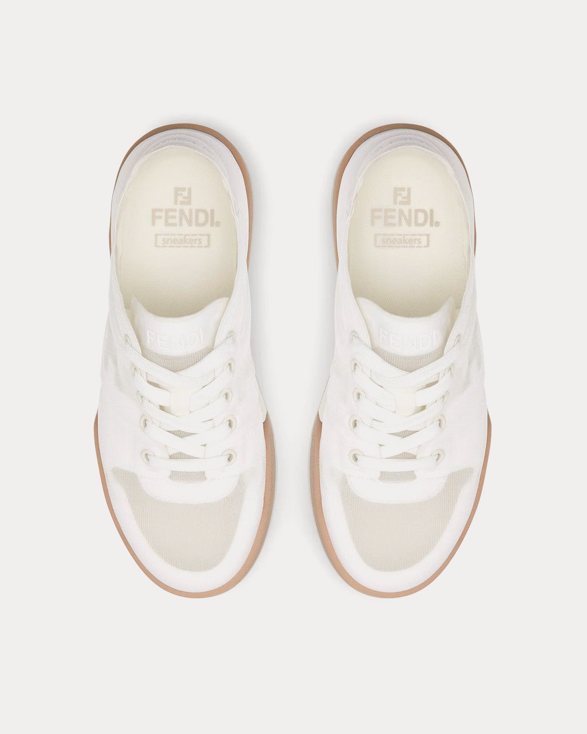 Fendi Match Mesh White Low Top Sneakers - 2